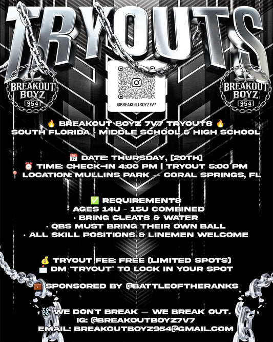 Football 7v7 Tryouts Poster